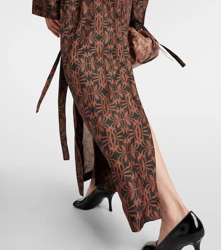 Dries Van Noten Printed silk satin trench coat 7
