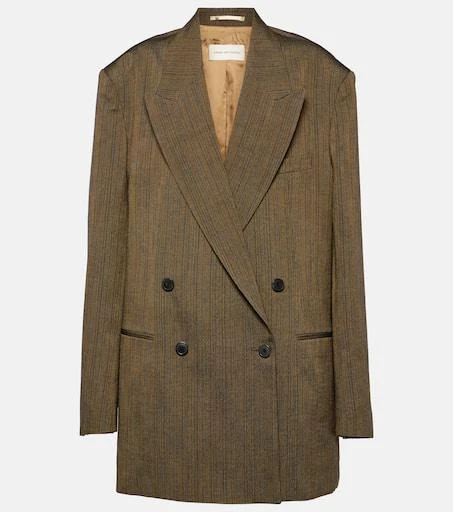 Dries Van Noten Double-breasted cotton-blend blazer 1