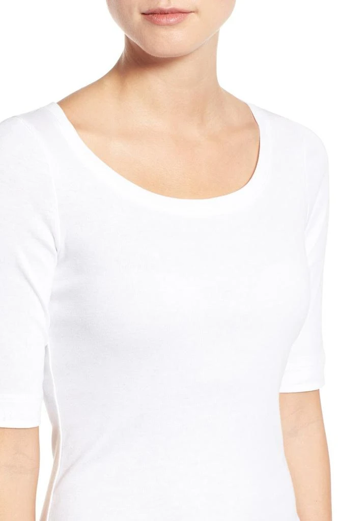 Caslon Ballet Neck Cotton & Modal Knit Elbow Sleeve Tee 10