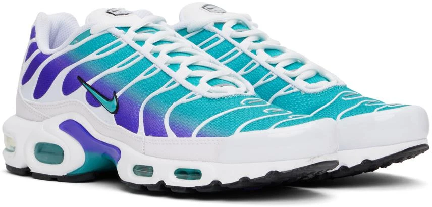 NIKE White & Blue Air Max Plus Sneakers 4