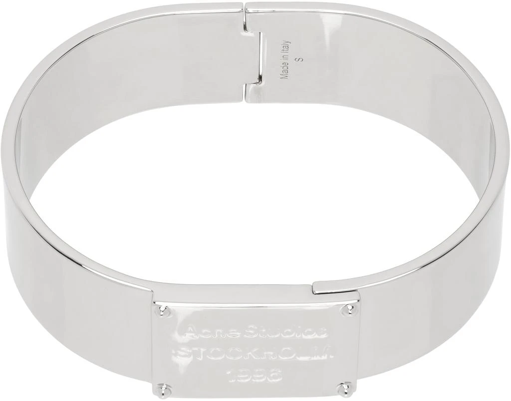 Acne Studios Silver Engraved Logo Bracelet