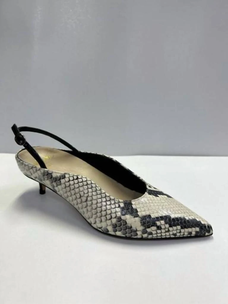 Butter LONDON Drake Slingback Sandal In Black/white Snake 1