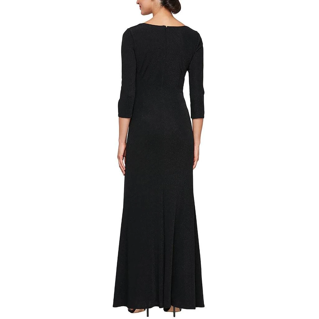 Alex Evenings Womens Metallic Square Neck Evening Dress 2