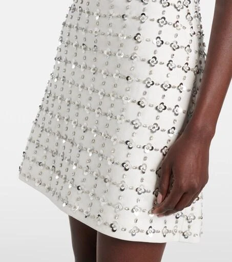simkhai ziva crystal embellished crepe mini dress Jonathan Simkhai Ziva Crystal-embellished Crepe Mini Dress in White