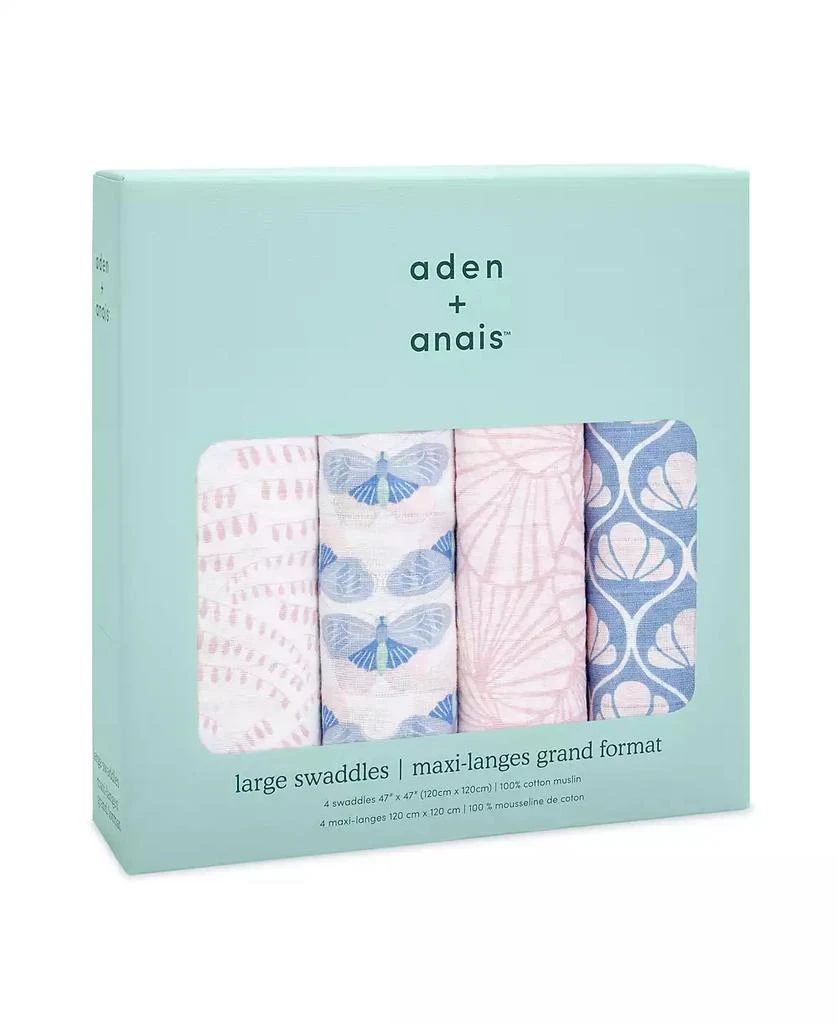 aden + anais Baby Girls Deco Swaddle Blankets, Pack of 4 3