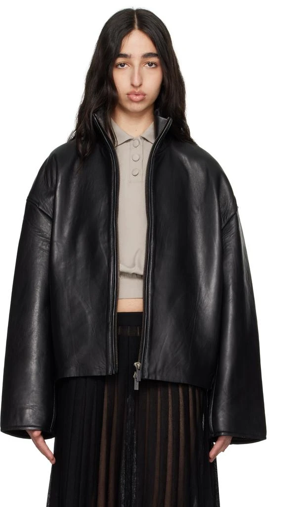 REMAIN Black Bonded Leather Jacket 1