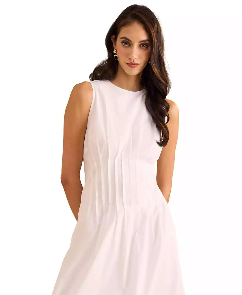 1. State Women's Sleeveless Pintuck Cotton Midi Dress 5