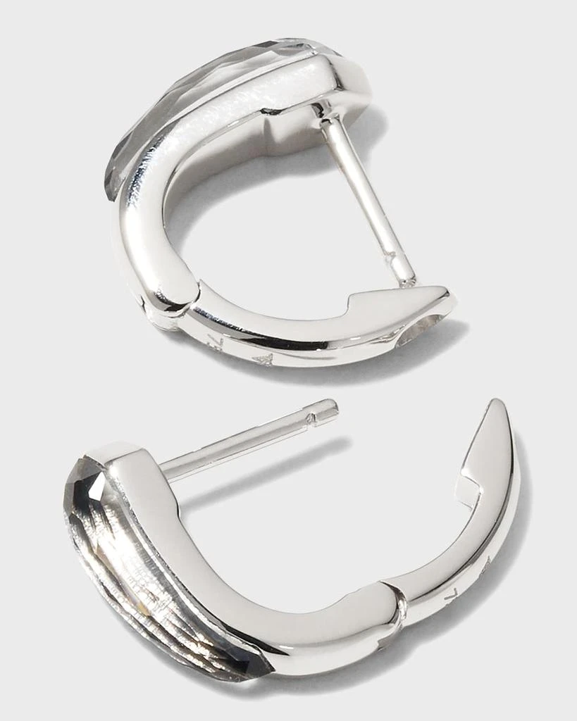 Stephen Webster White Gold Sleeper Earrings Set with Falcons Eye Clear Quartz 4