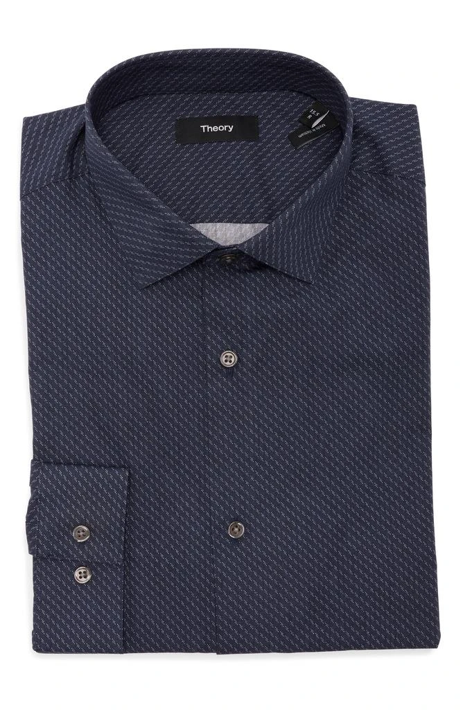 Theory Cedrick Diagonal Dash Cotton Button-Up Shirt 3