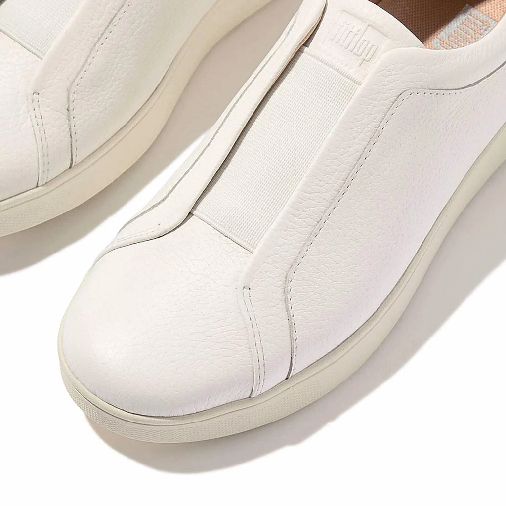 FitFlop Women's Rally Elastic Tumbled-Leather Slip-On Sneaker In Urban White 4