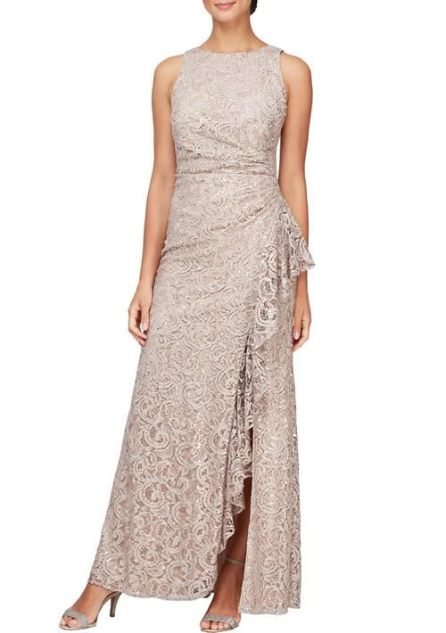 Alex Evenings Evenings Womens Cascade Ruffle Long Dress 1