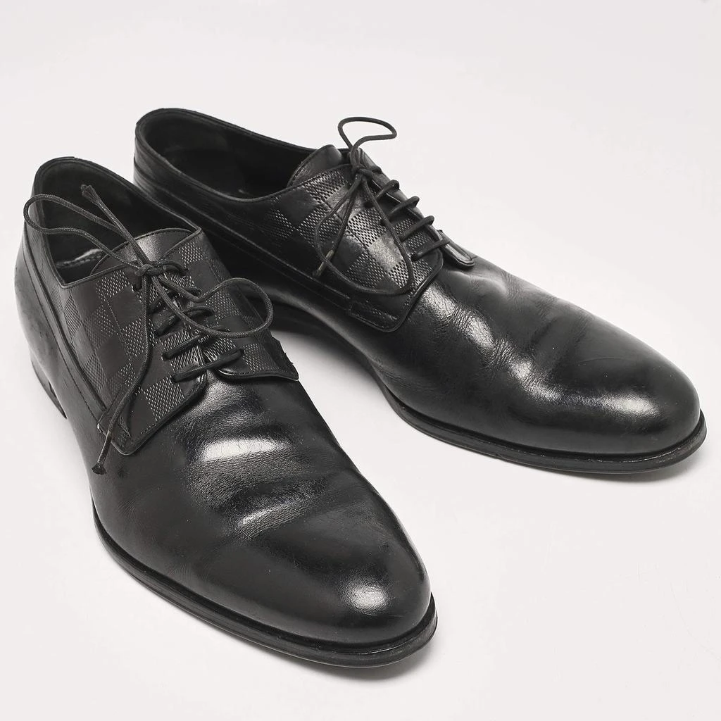 Louis Vuitton Louis Vuitton Black Damier Embossed Leather Lace Up Oxfords Size 43 4