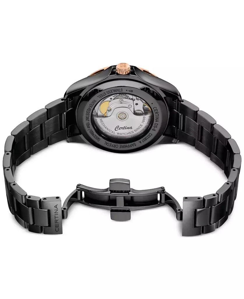 Certina Men's Swiss Automatic DS-8 Black PVD Stainless Steel Bracelet Watch 41mm 4