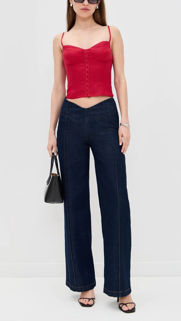 Reformation Arana Stretch Low Rise Wide Leg Trousers 4