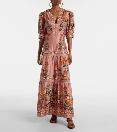 Farm Rio Floral tiered cotton maxi dress 2