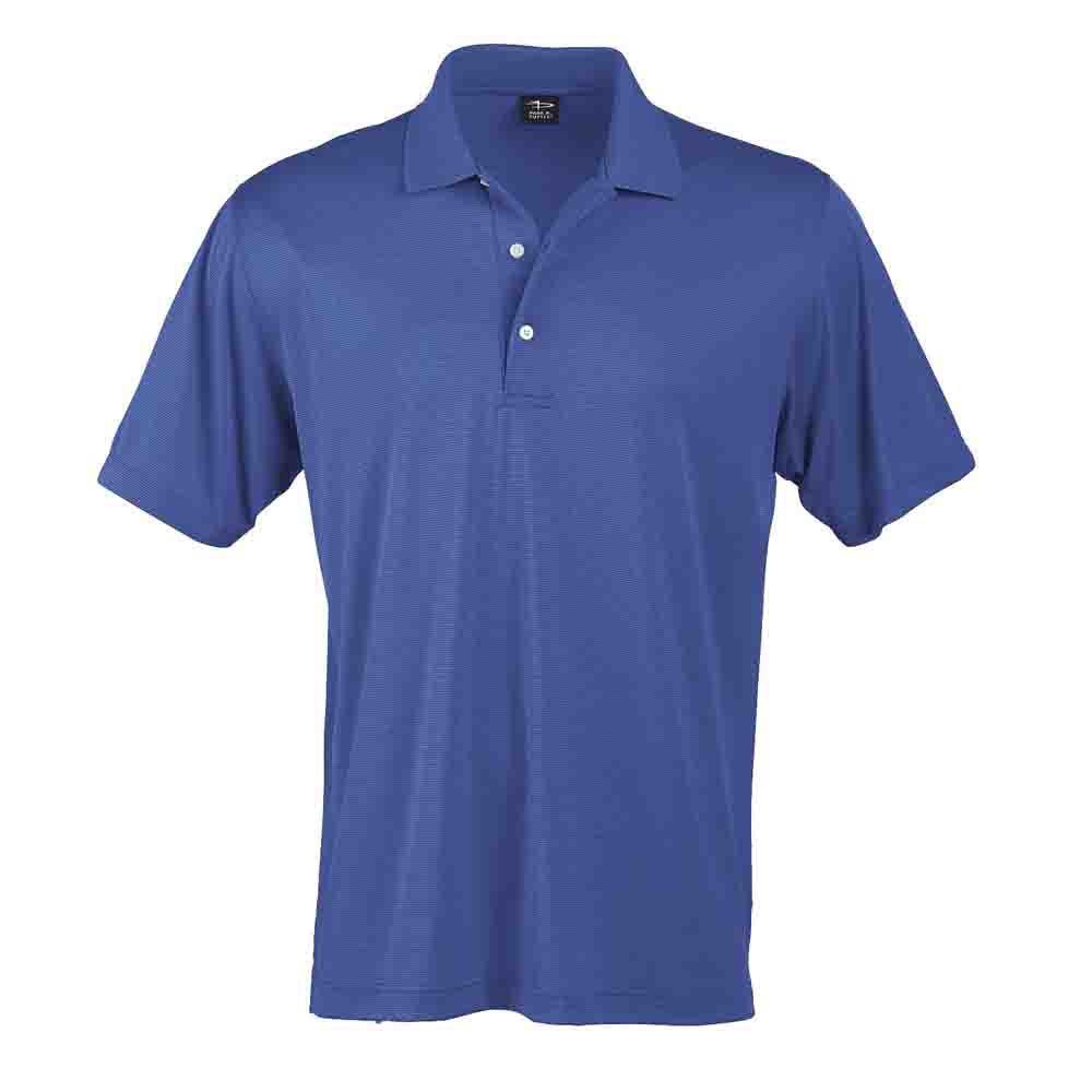 Page & Tuttle Two-Tone Stripe Jersey Solid Short Sleeve Polo Shirt