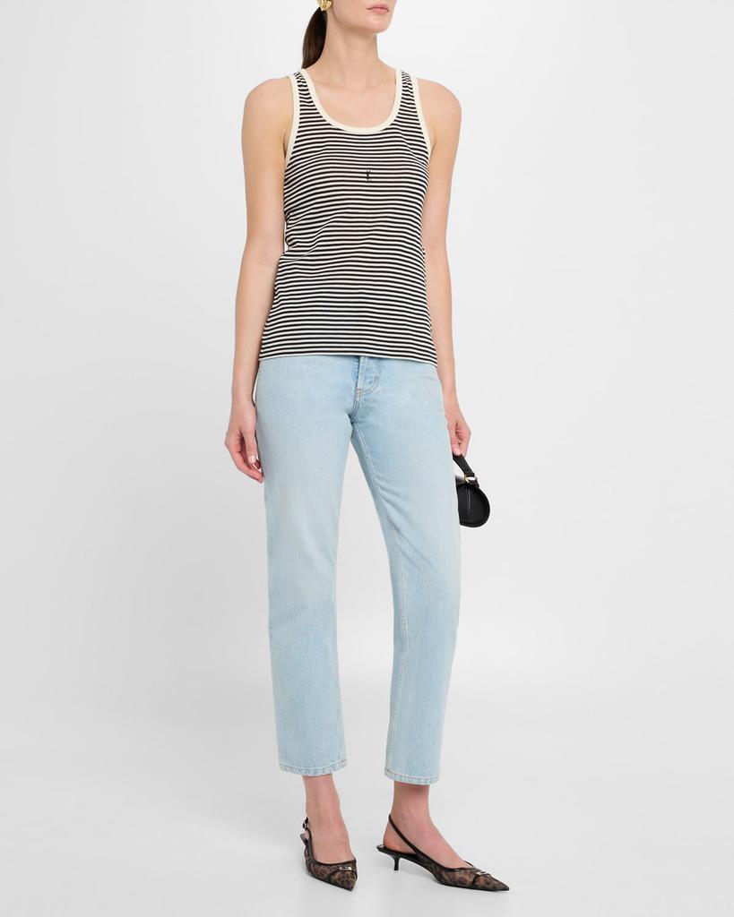 Yves Saint Laurent YSL Logo Striped Tank Top - Lingerie - Free