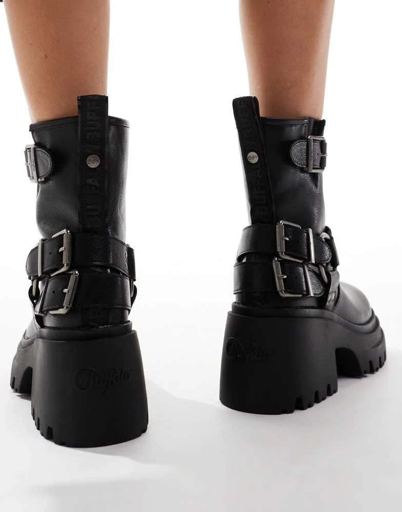 Buffalo Buffalo biker boot in black 4
