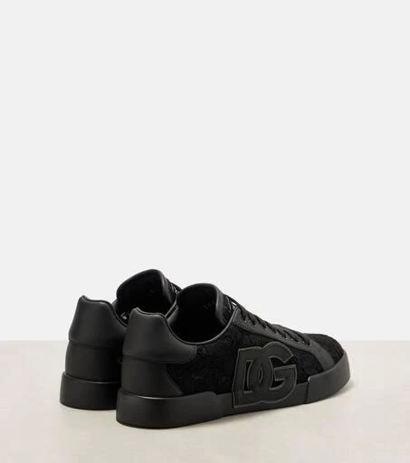 Dolce 
Gabbana Portofino lace-trimmed leather sneakers 2