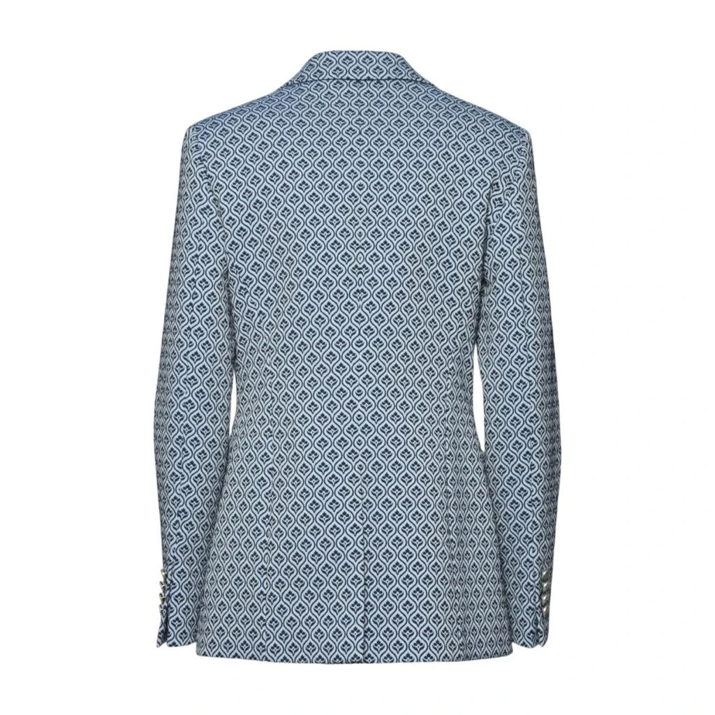 ETRO Single-Breasted Blue Jacquard Jacket With Medallion Motif 2