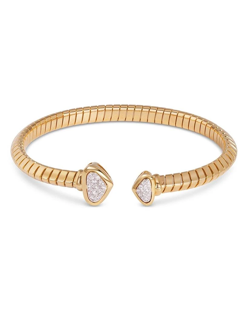 MARINA 18K Yellow Gold Trisolina Small Castanga Pavé Diamond Bangle Bracelet 2