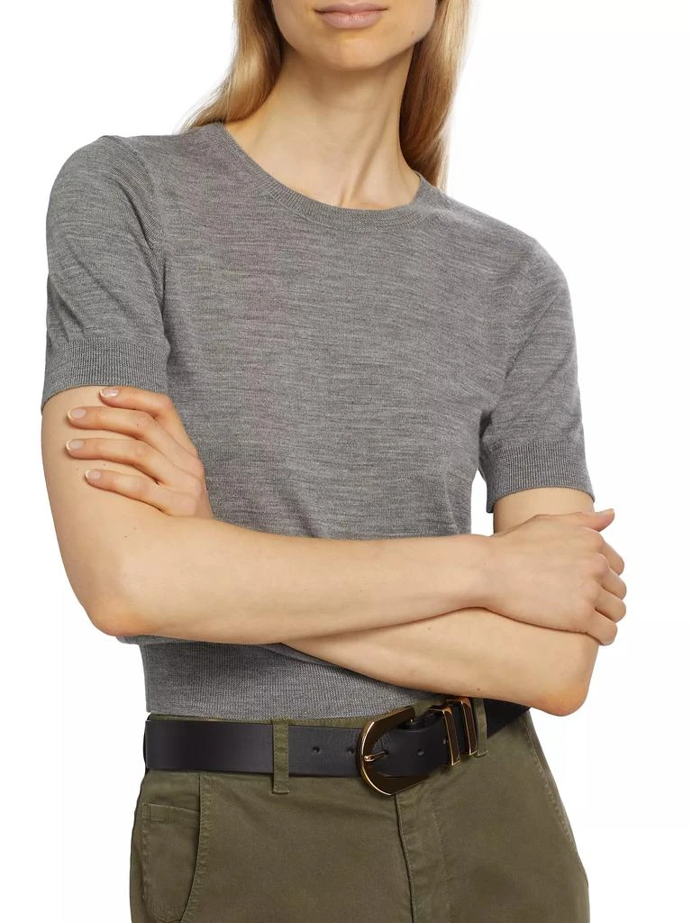 Nili Lotan Leilani Merino Wool Short-Sleeve Sweater 6