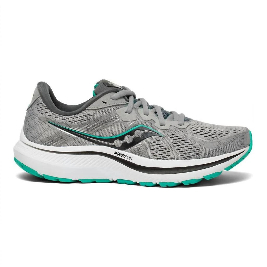 Saucony Women's Omni 20 Running Shoes - Wide Width In Alloy/jade 1