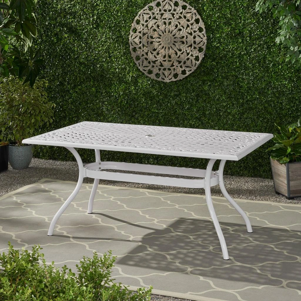 Streamdale Furniture Streamdale Elegant Lattice Design Cast Aluminum Outdoor Dining Table 4