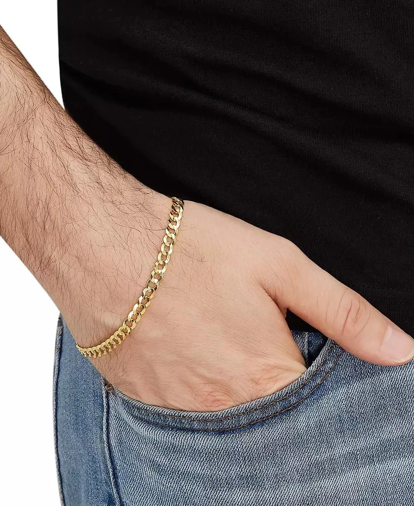 Macy's Men's Concave Curb Link Chain Bracelet in 14k Gold-Plated Sterling Silver 2
