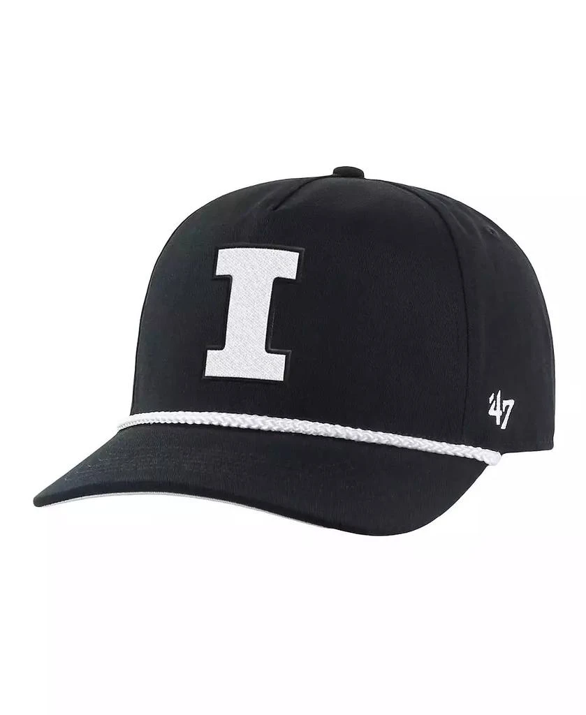 47 Brand Men's Black Illinois Fighting Illini Rope Hitch Adjustable Hat 1