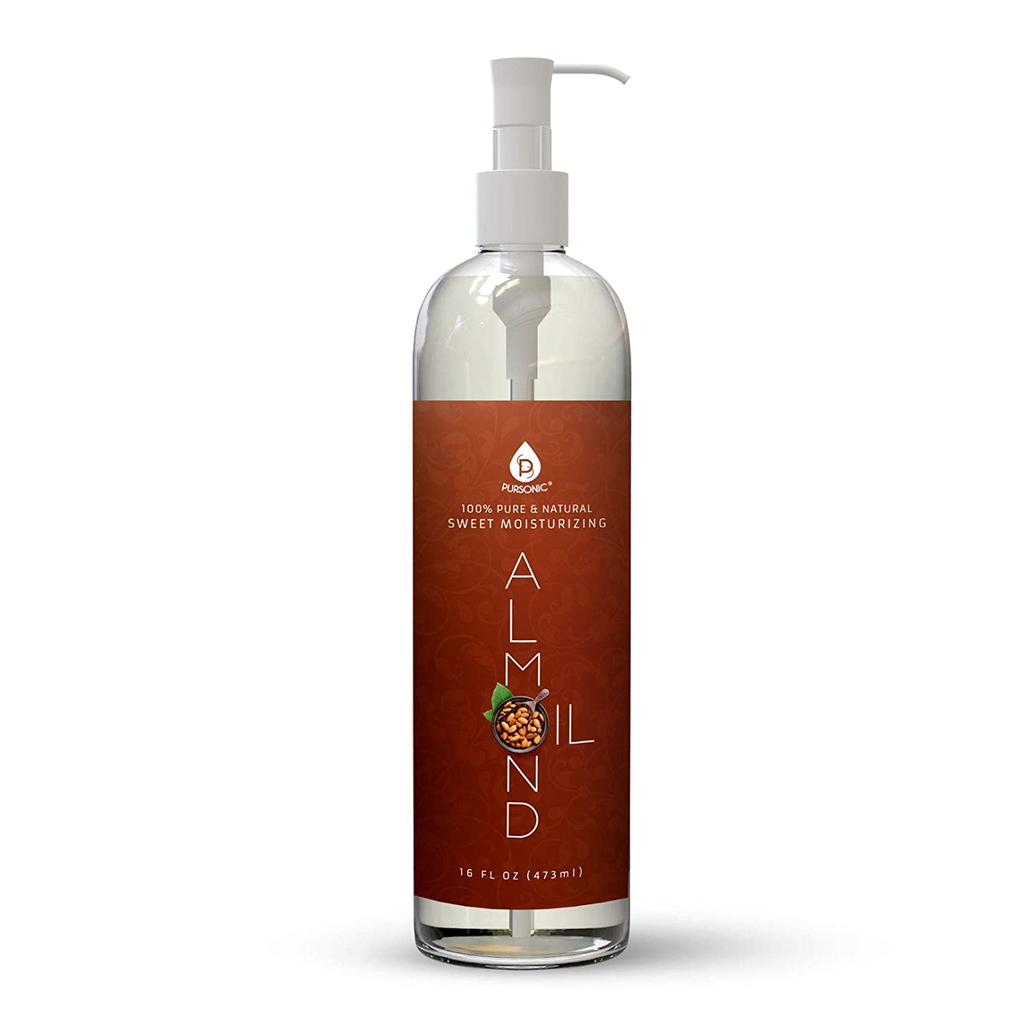 PURSONIC 100% Natural Sweet Almond oil- for Aromatherapy, Essential oils, Moisturizing, and Massage