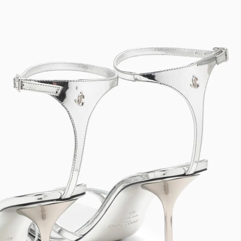 Jimmy Choo Ixia 95 metallic silver leather sandal 5