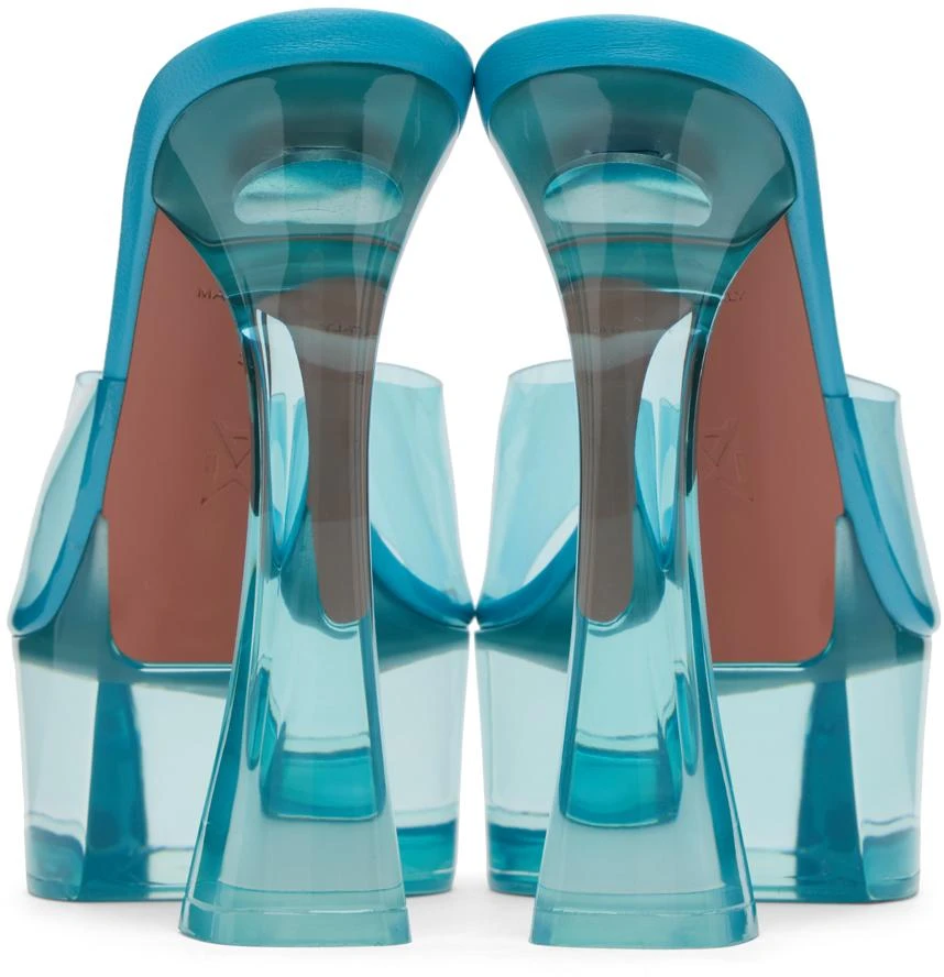 Amina Muaddi Blue Dalida Glass Plateau Heeled Sandals 2