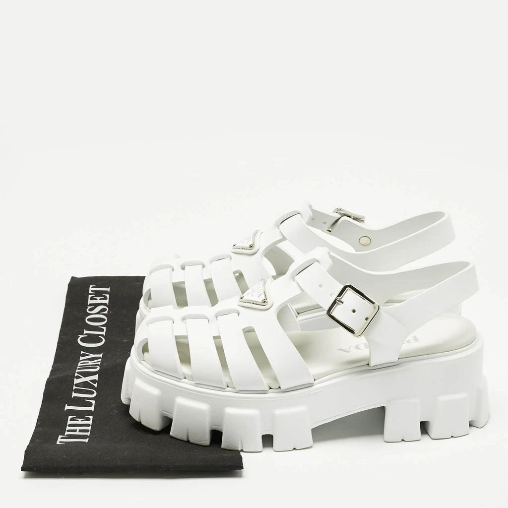Prada Prada White Rubber Monolith Platform Sandals Size 36 9
