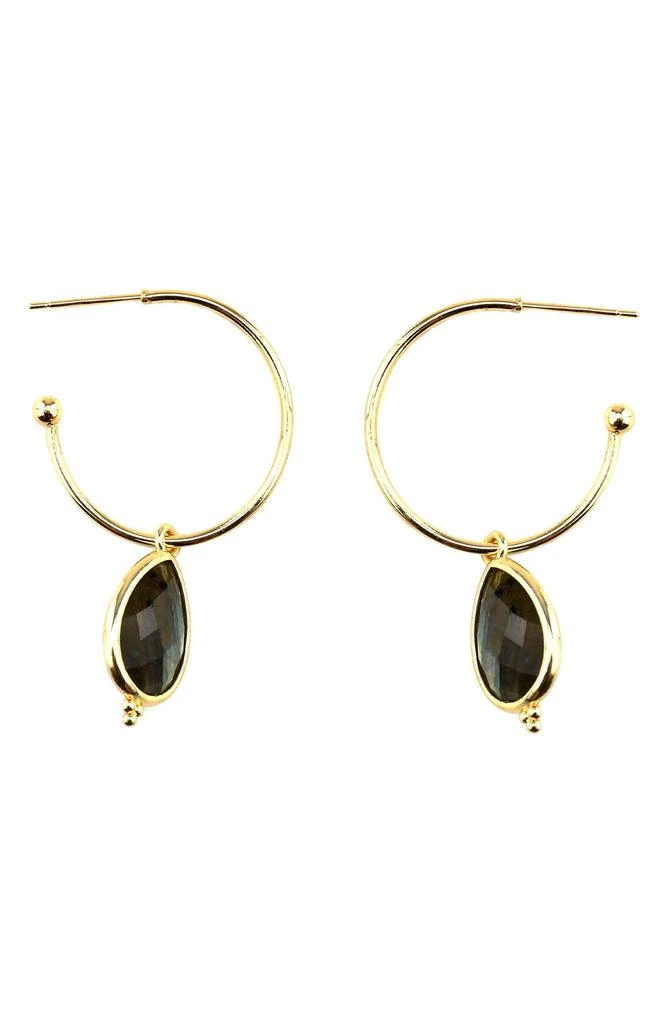 Panacea Labradorite Teardrop Hoop Earrings 1