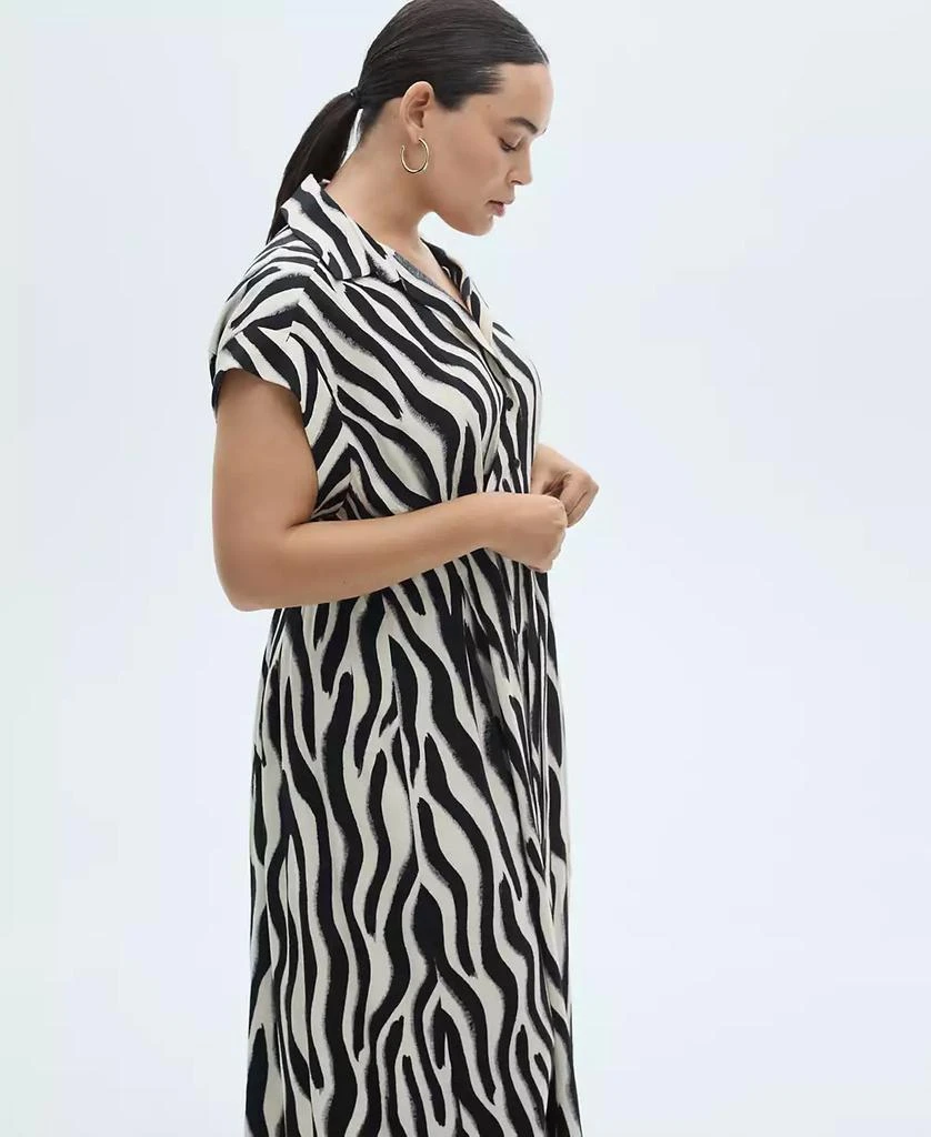 Mango Women's Zebra Shirt Dress 4