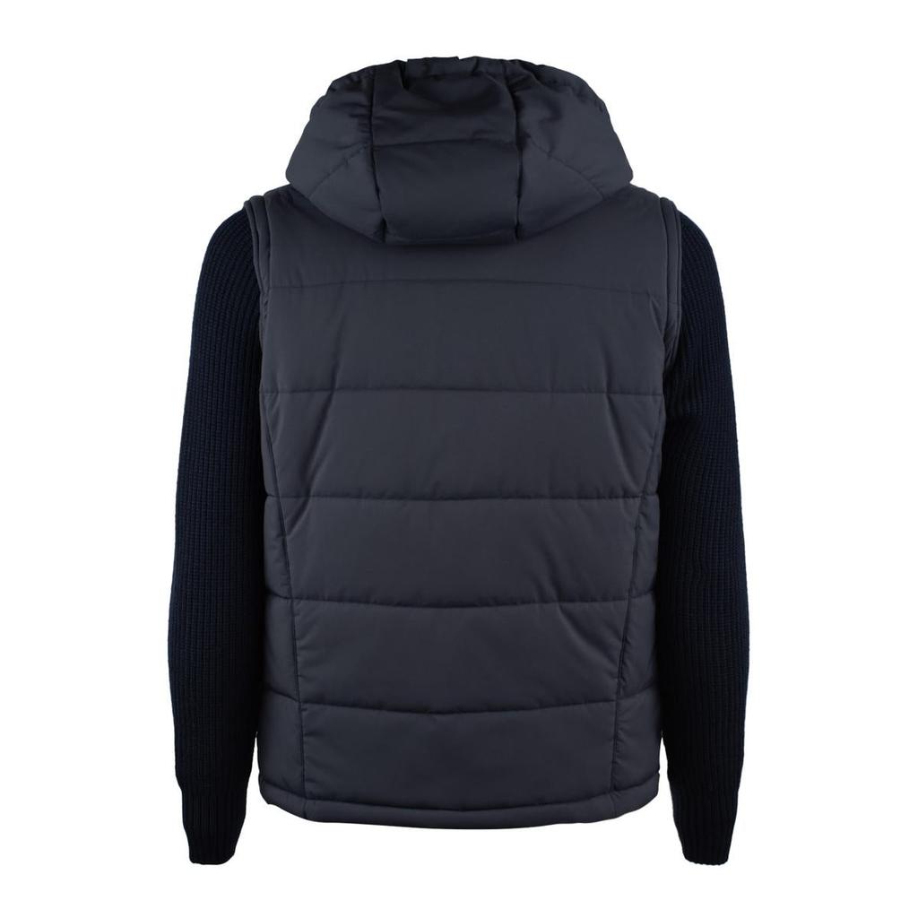 BARBA Barba Blue Jacket With Removable Knit Sleeves