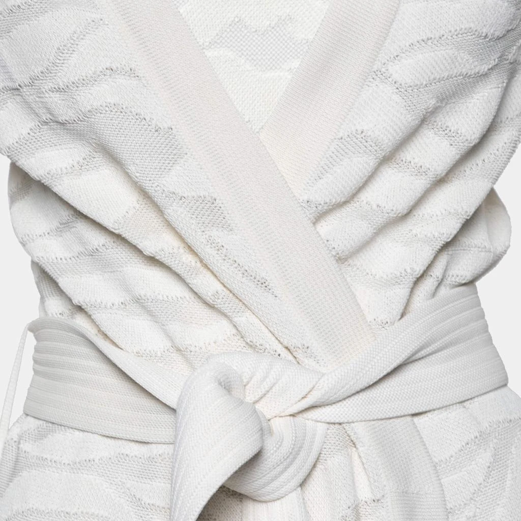 Balmain Balmain White Zebra Textured Knit Belted Wrap Cardigan M 2