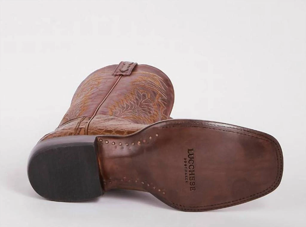 Lucchese Men's Caiman Belly Exotic Charles Horseman Boots In Sienna/red 4