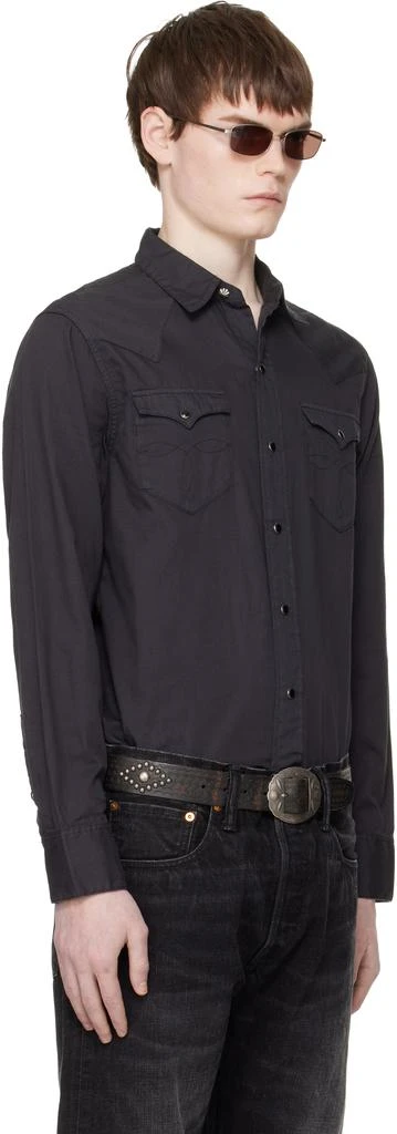 RRL Black Slim Fit Twill Western Shirt 2