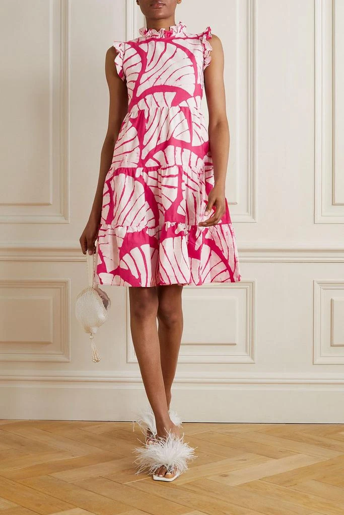 STUDIO 189 Ruffled tiered printed cotton mini dress 2