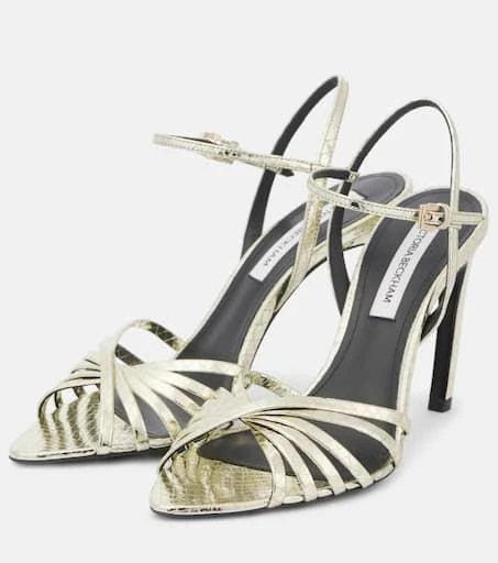 Victoria Beckham 105 snake-effect leather slingback sandals 4
