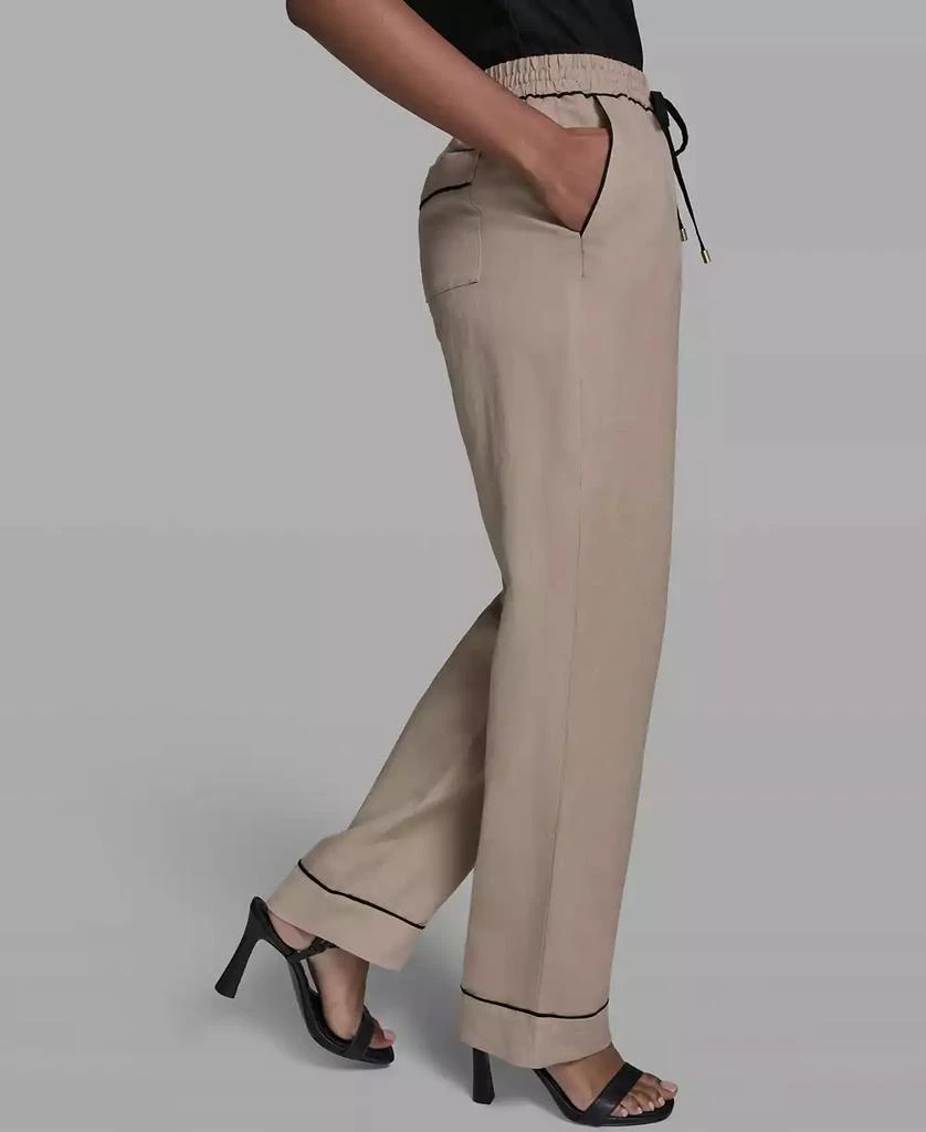 Karl Lagerfeld Paris Women
s Mid-Rise Contrast Trim Pants 3