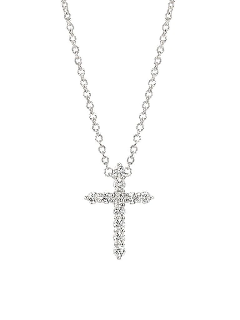 Hearts On Fire 18K White Gold 
Diamond Cross Pendant Necklace 1