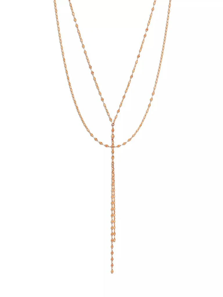 LANA Blake 14K Rose Gold Lariat Necklace 1