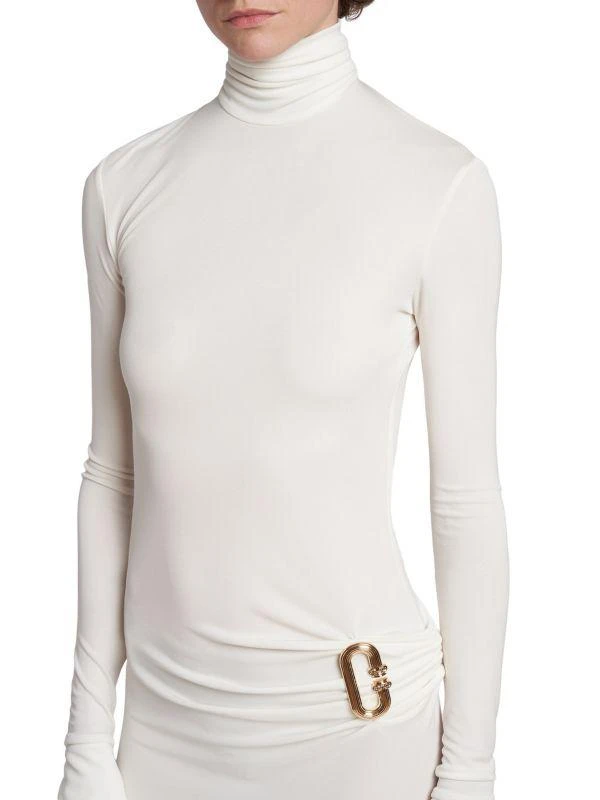 Casablanca Turtleneck Jeresy Buckle Column Dress 4