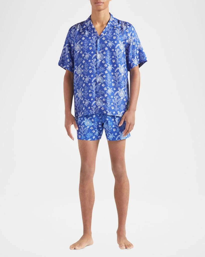 Vilebrequin Men's Silk X-Ray Turtles Bowling Shirt 2
