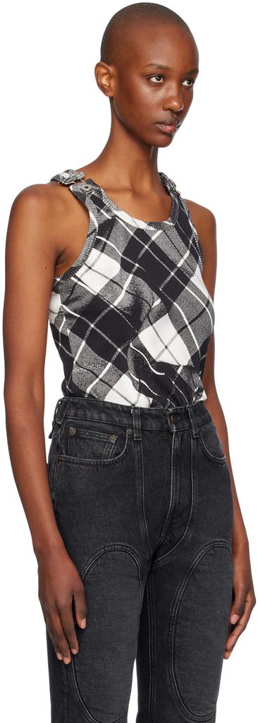 Jean Paul Gaultier Black & White Tartan Tank Top