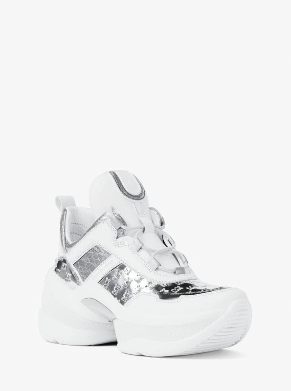 Michael Kors Olympia Mixed-Media Trainer 1