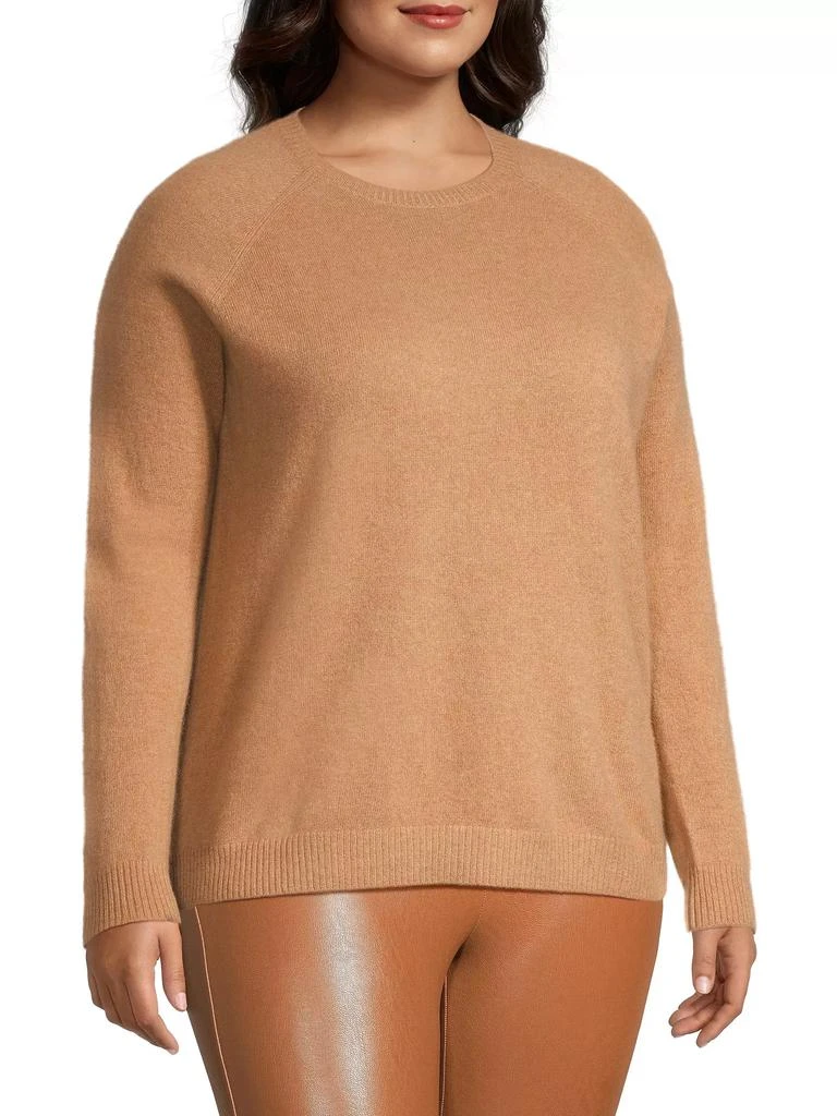 Minnie Rose Plus Size Shrunken Cashmere Crewneck Sweater 4